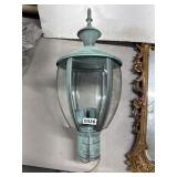 Patinated Copper Outdoor Lantern With Glass Panels