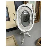 Oval Tabletop Vanity Mirror With Painted Frame