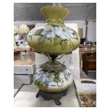 GWTW Electric Lamp With Floral Glass Shade