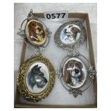4 Dog Portrait Pendant Necklaces