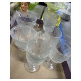 Depression Glass Goblets and Tableware Lot