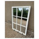 Farmhouse Windowpane Mirror with Hooks
