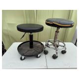 Pair of Rolling Workshop / Garage Stools