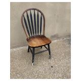 Vintage Windsor Chair & Black Wall Shelf Set