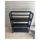 Black Wooden Folding Multi-Tier Display Shelf