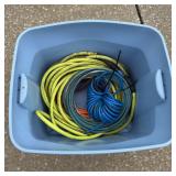 Assorted Air Hoses in Plastic Utility Tote