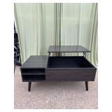 Black Lift Top Coffee Table Storage Shelf