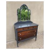 Vintage Painted Dresser with Detachable Mirror