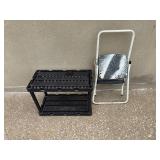 Cosco Folding Step Stool & Plastic Utility Shelf