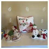 Hallmark Plush Snowman Figurines & Holiday Pillow