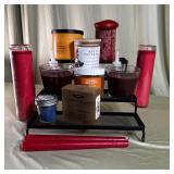 Candle Collection Assorted Scented Red Display