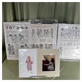 Vintage Children Fashion Illustration Prints Set