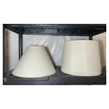 White Fabric Lampshades Pair Two Styles