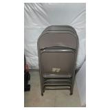 Gray Metal Folding Chairs Set of 4