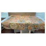 Patchwork Floral Quilt Pastel Embroidered Squares