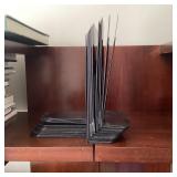 Large Group of Black Metal Bookends