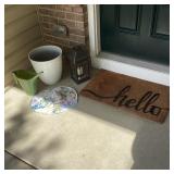 Front Porch Decor Set Planter Lantern Doormat