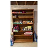 Oak Bookcase 6-Shelf Tall Storage Unit