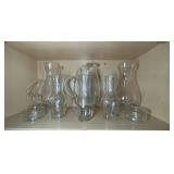 Clear Glass Pitchers Carafes and Small Dishes