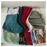 Christmas Stockings & Holiday Fabric Pieces
