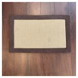 Area Rug with Dark Brown Fabric Border