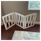 White Wood Freestanding Pet Gate 3-Panel Folding