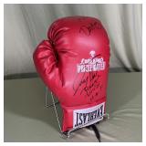 Signed Red Everlast Boxing Glove Don King