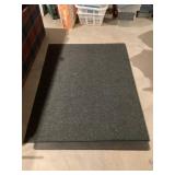Gray Rug & Black Rubber Gym Floor Mat Set