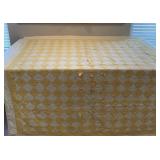 Vintage Yellow White Diamond Patchwork Quilt