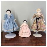 Three Vintage German China Head Dolls