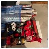 Christmas Wrapping Paper Rolls & Ribbon Spools