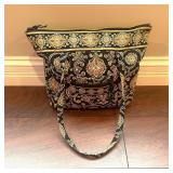 Vera Bradley Quilted Tote Bag Black Gold