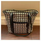 Vera Bradley Houndstooth Fabric Bag Black White
