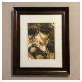 Framed Wine Still Life Print Dark Wood Frame