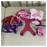 Pink Dog Accessories Harness Leashes Clothes Set