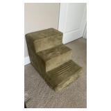 Olive Green Suede Pet Steps 3-Tier