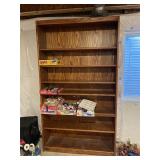Oak Bookcase 6-Shelf Tall Storage Unit