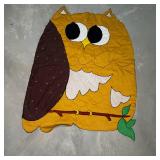 Handmade Quilted Owl Blanket Gold Brown
