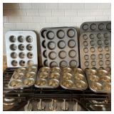 Muffin Tin Pan Collection Assorted Sizes 9 Pans