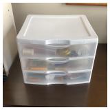 Sewing Supplies & Sterilite 3-Drawer Organizer