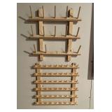 Wood Wall Mount Thread Spool Holder Racks Set of 2