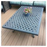Metal Lattice Patio Coffee Table Black