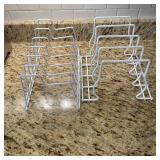 White Wire Kitchen Cabinet Organizer Racks Pair
