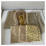 Quilting Fabric Assortment Gold Tan Floral Cotton