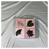 Rubber Stamp Set 4 Leaf Nature Designs Wood Mount