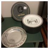 New Yorker Cheese Plates & Silver Tone Plate