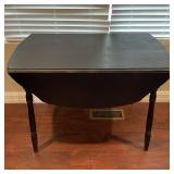 Black Drop Leaf Table w/Leaf & Turned Legs