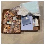 Rubber Stamp Collection with Ink Pads and Paper