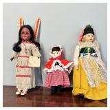 Vintage Cultural Costume Dolls Collection of 3