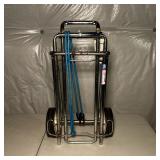 Chrome Folding Luggage Cart with Bungee Cord